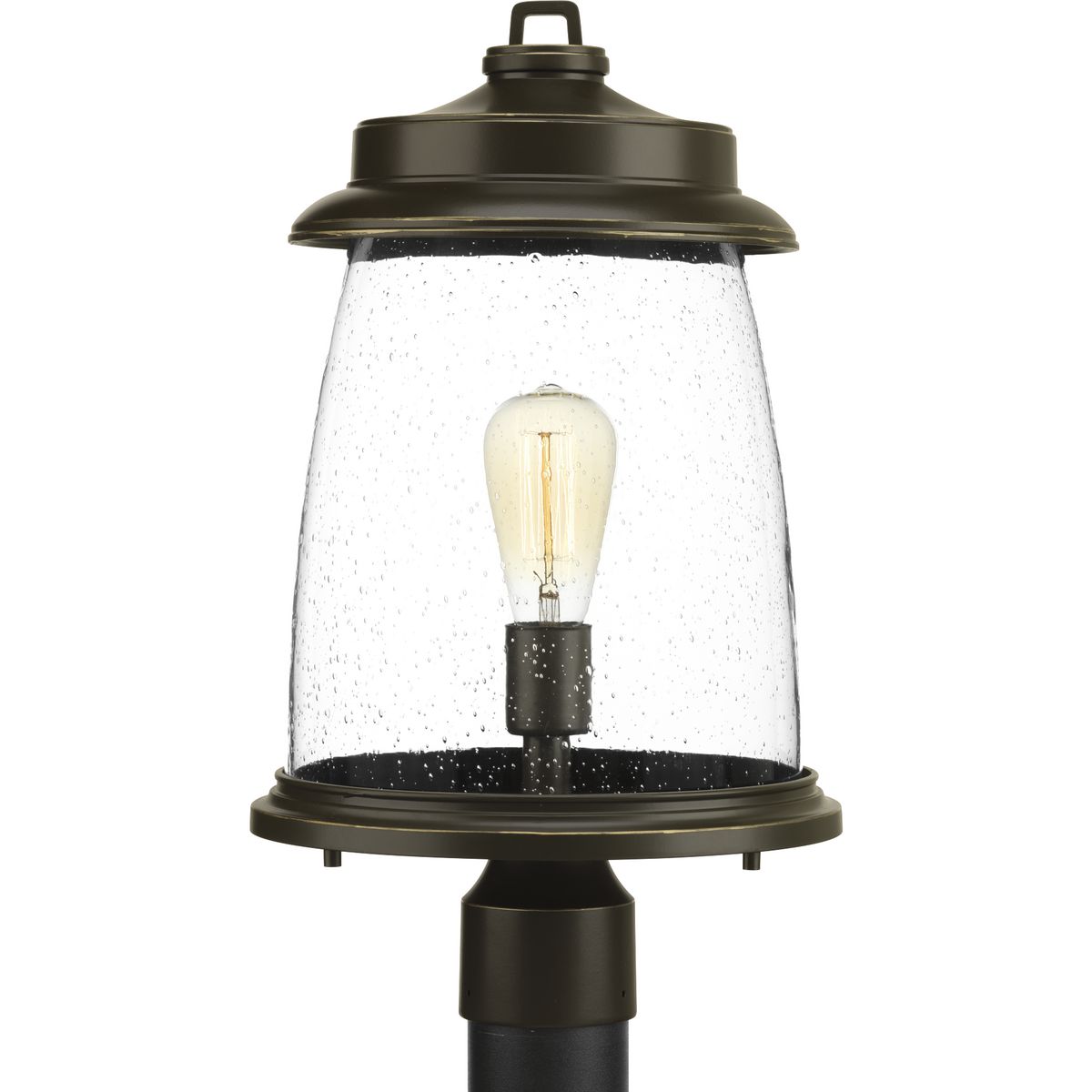 Conover Collection Outdoor Post Lantern - Elegant Black Wall Mounted Light Fixture for Porch, Garden, and Patio Lighting