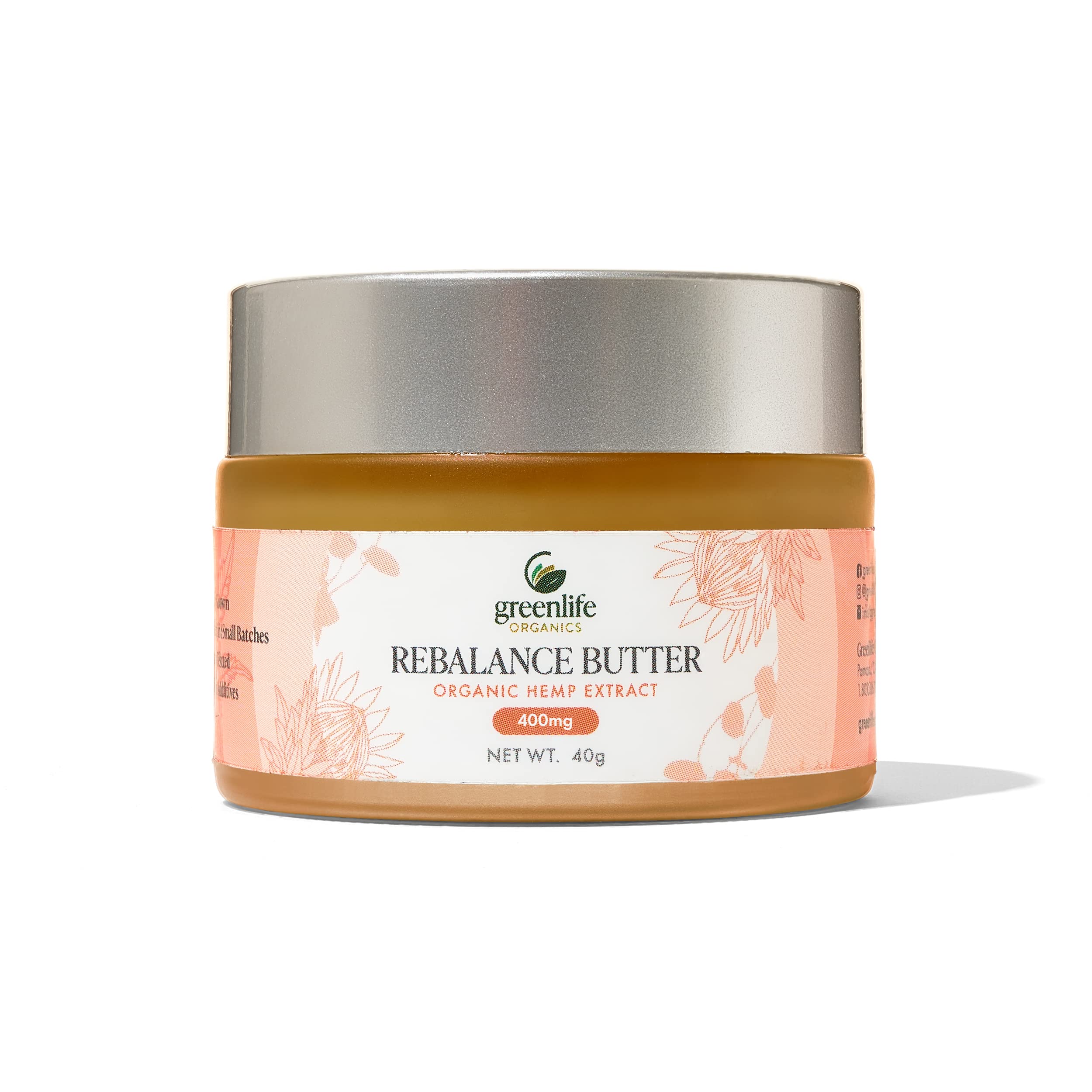 Organic Hemp Butter for Pain Relief - Greenlife Organics Rebalance Therapeutic Muscle & Joint Cream with CBD - Soothes Sore Muscles After Workout & Arthritis Discomfort