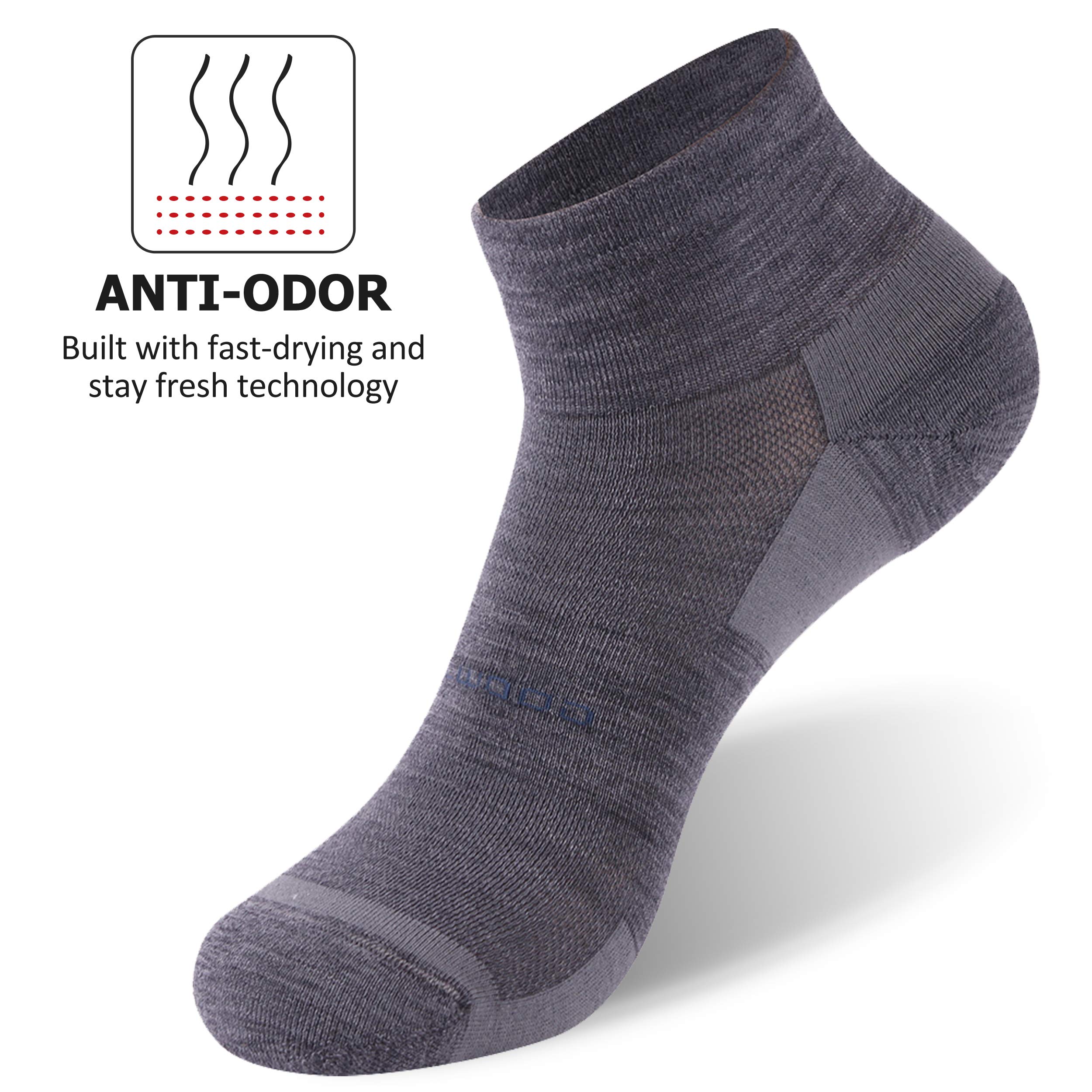 ZEAL WOOD Unisex Wool Athletic Socks - Lightweight Breathable Cycling Socks for Men & Women - Perfect for Running, Hiking & Outdoor Sports