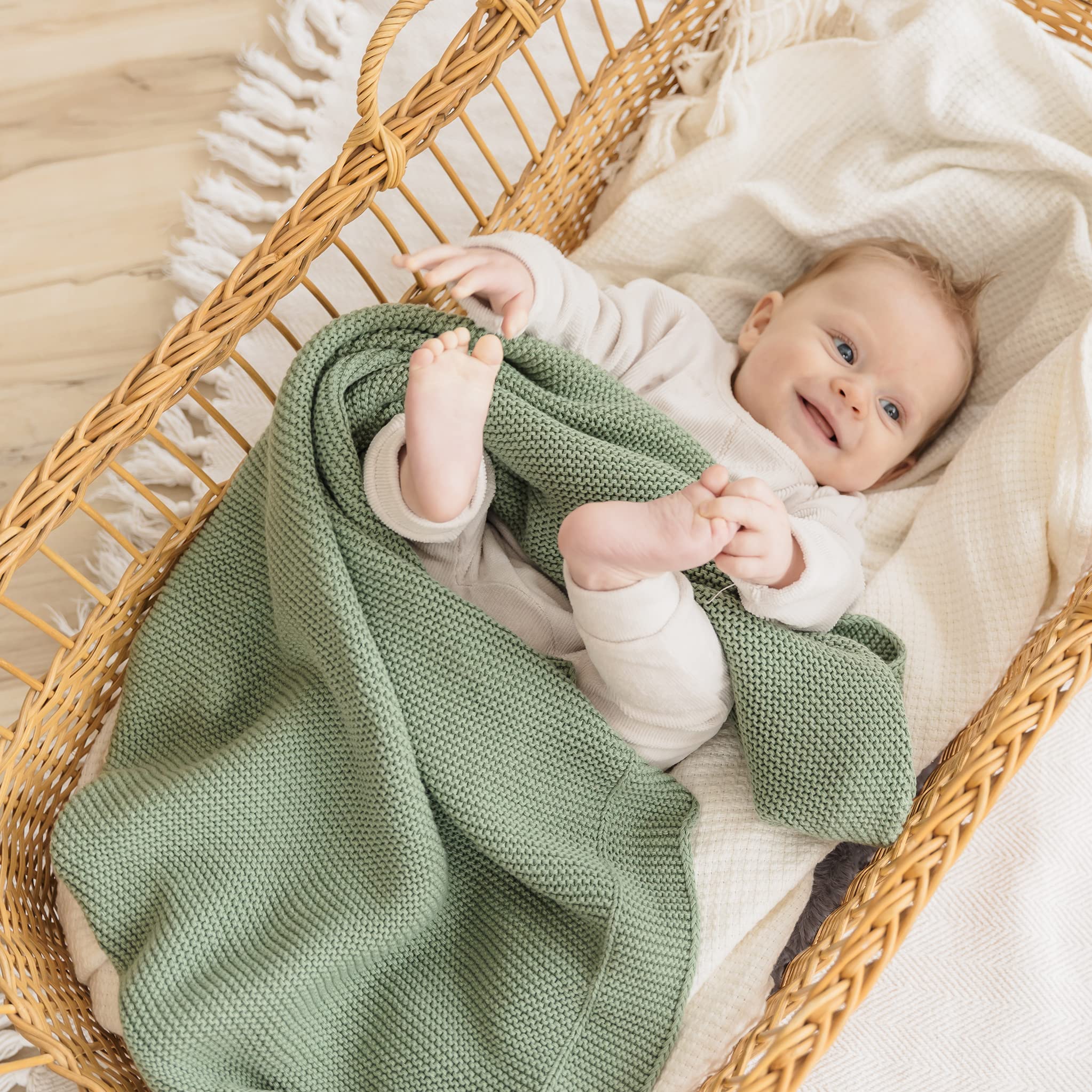 Natemia Ultra Soft Organic Cotton Knitted Baby Receiving Blanket - 30