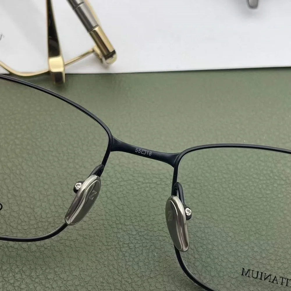 Aimee Men's Full Rim Square Titanium Eyeglasses 27019 - Lightweight Durable Frame for Work, Reading & Everyday Use