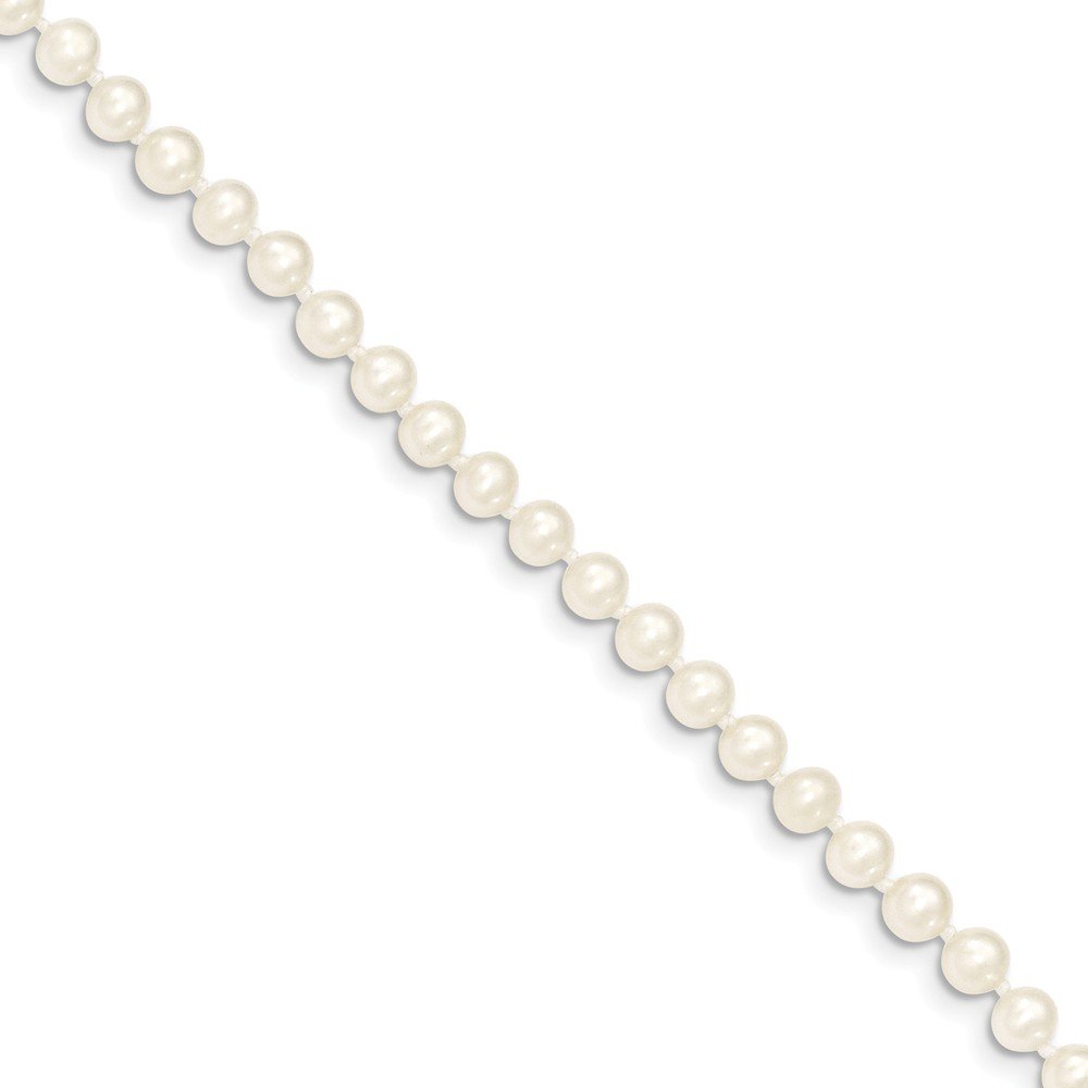 14K Gold 4-5mm White Near Round Freshwater Cultured Pearl Necklace for Women - Elegant Jewelry Gift for Bridal, Wedding, Anniversary & Special Occasions