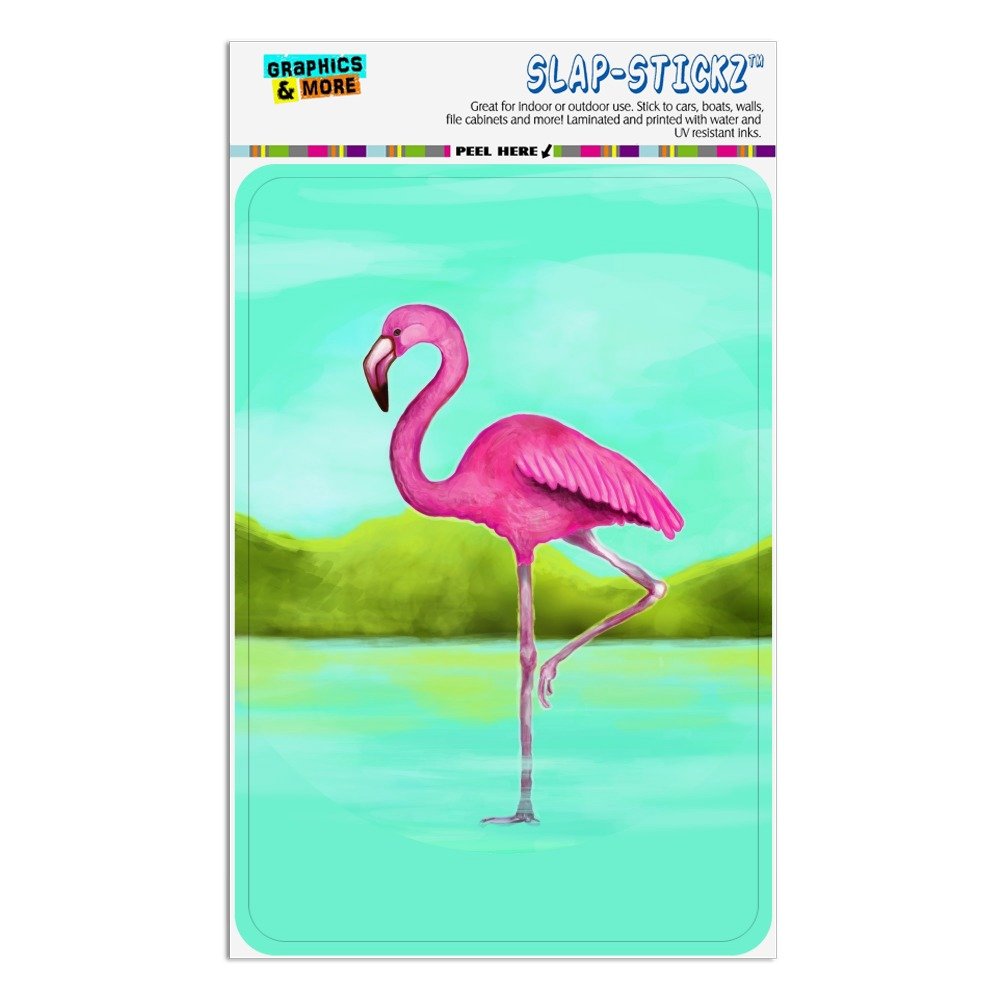Pink Flamingo in Water Wall Art Sign - Tropical Decor for Home, Office & Business - Perfect for Beach House, Pool Area & Tiki Bar Decorations