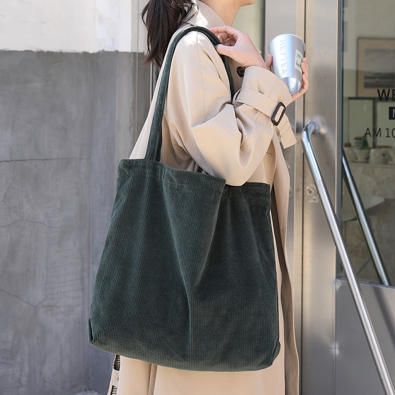 Stylish Corduroy Shoulder Bags for Women - Fashionable Winter & Fall Handbags - Perfect for Shopping, Work & Daily Use