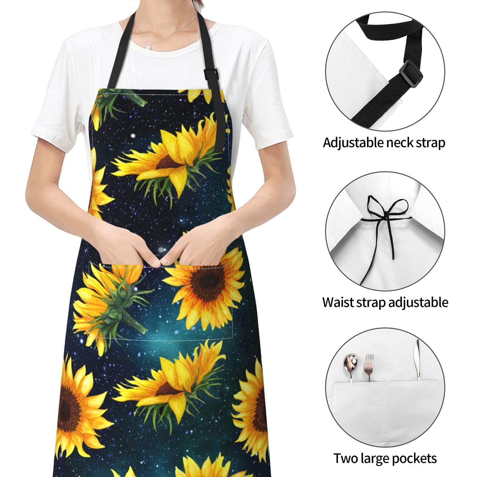 Stylish Adjustable Aprons for Women & Men with Pockets - Perfect for Cooking, Baking & BBQ - Ideal Kitchen & Outdoor Grilling Accessory