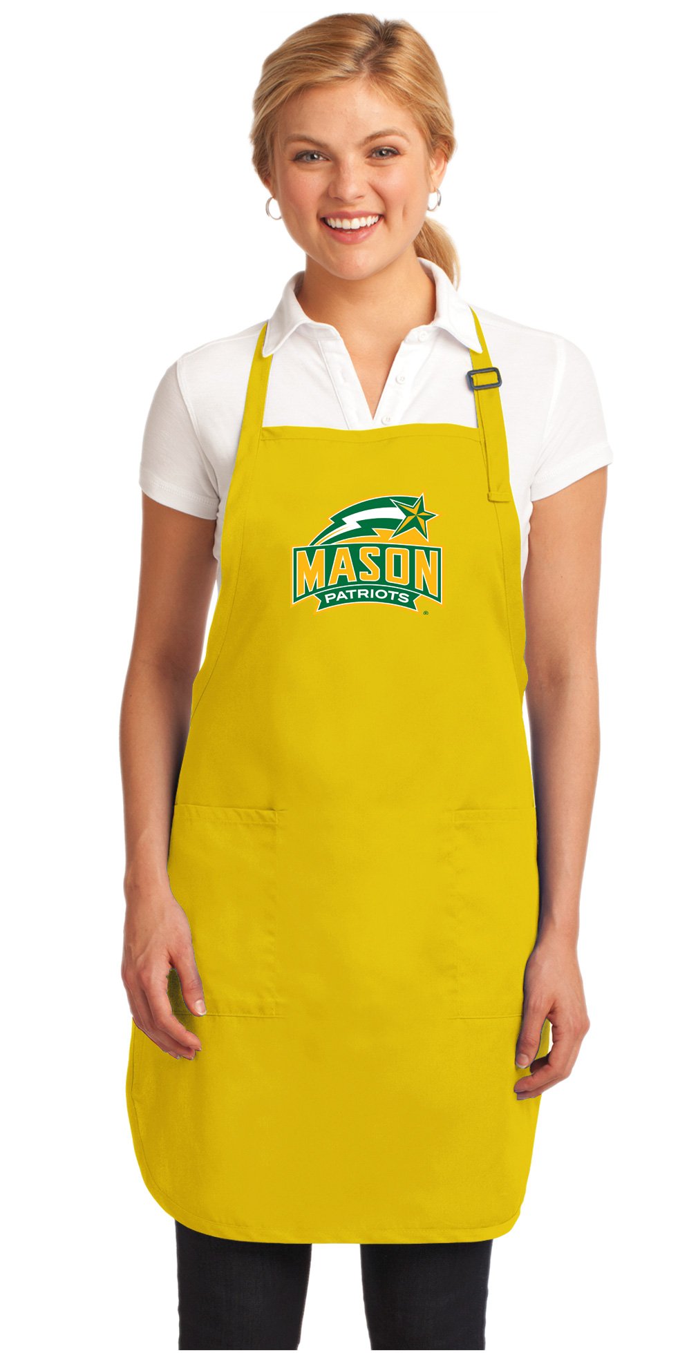 George Mason University Aprons - GMU Apron for Cooking & Grilling - Made in USA - Perfect for College Students, Alumni & Fans - Great for BBQ, Baking & Tailgating