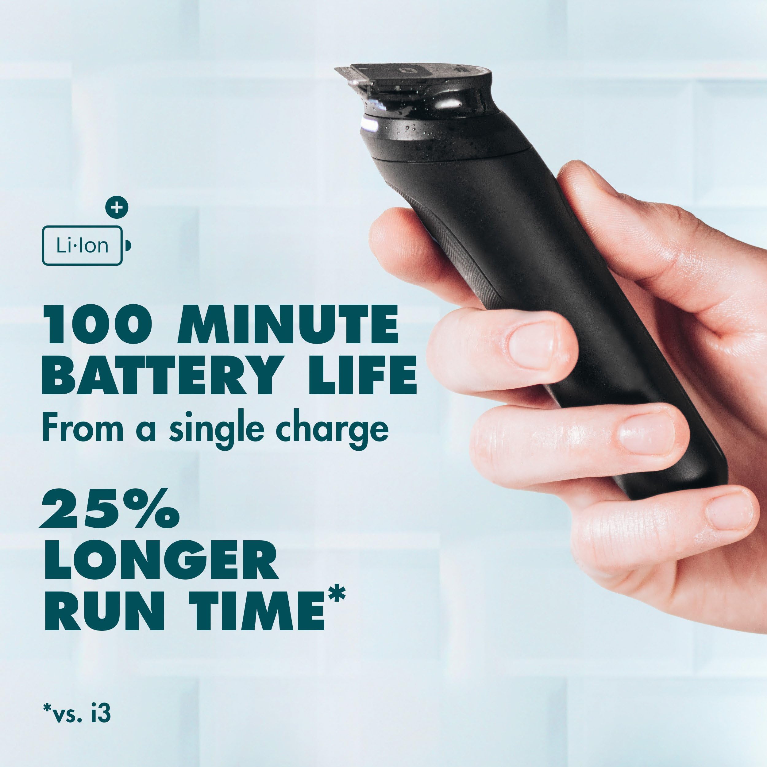 Gillette i7 Premium Men's Pubic Hair Trimmer - Waterproof LED Body Groomer for Manscaping | Smooth Shaving for Bikini Line, Chest & Underarms | Perfect for Travel & Gym Use