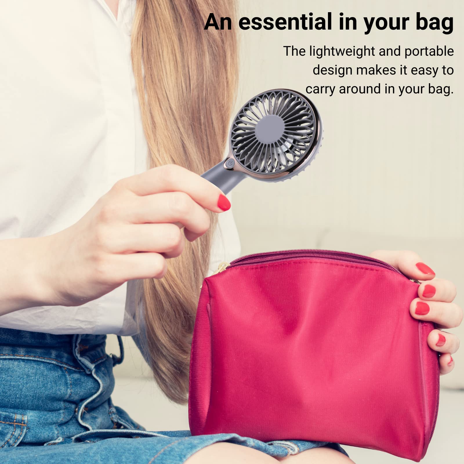 Portable USB Rechargeable Mini Handheld Fan - 3-6 Hours Cooling, Personal Desk Fan for Travel, Office & Outdoor Use | Perfect for Summer, Camping, and Workspaces
