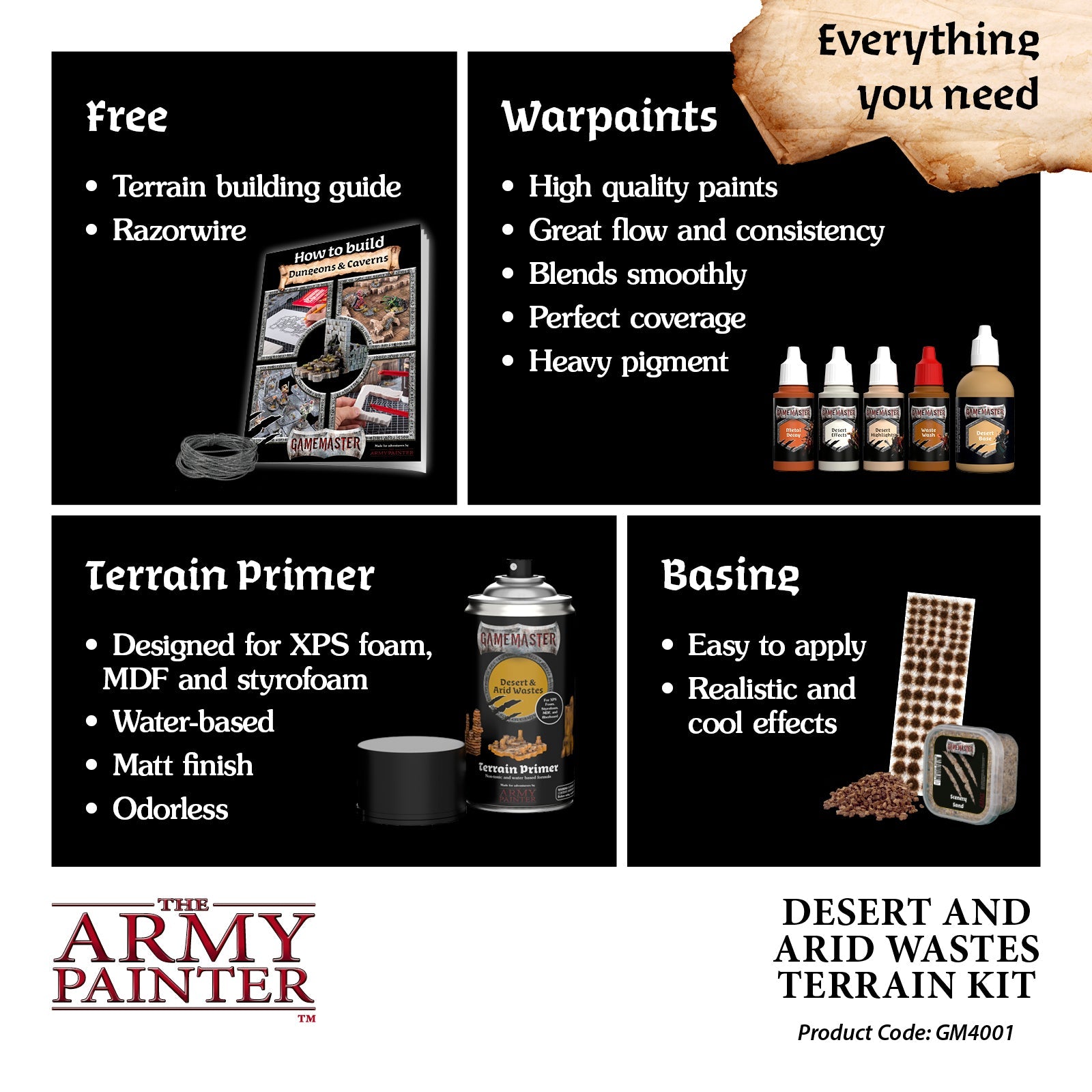 GameMaster Terrain Kit: Desert & Arid Wastes - Miniature Scenery for Tabletop RPGs & Wargaming - Perfect for D&D, Warhammer & Fantasy Battles