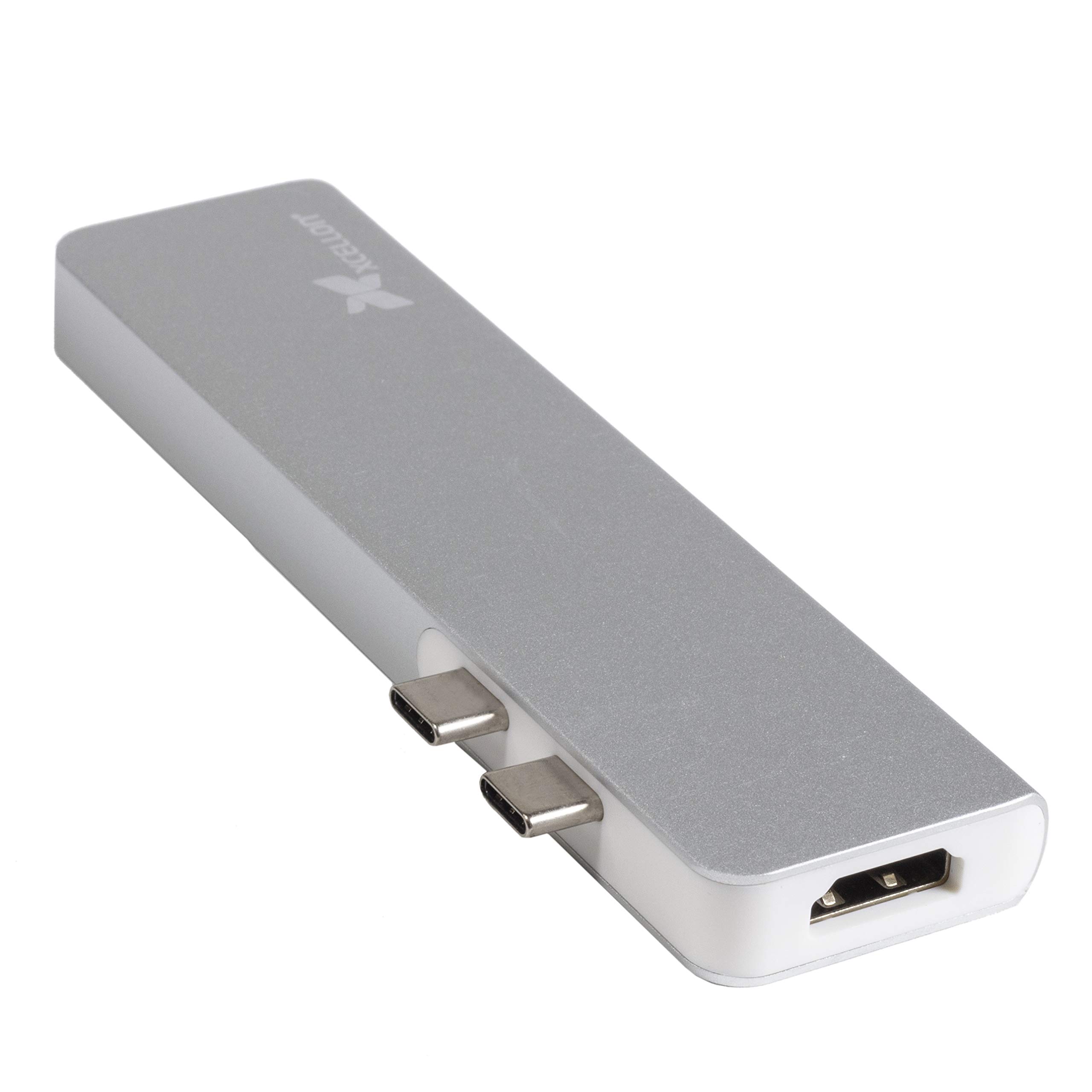 Premium Aluminum Portside Dock for MacBook Pro & Air (Silver) - USB-C Hub with 4K HDMI, USB 3.0, SD Card Reader - Perfect for Home Office & Remote Work Setup