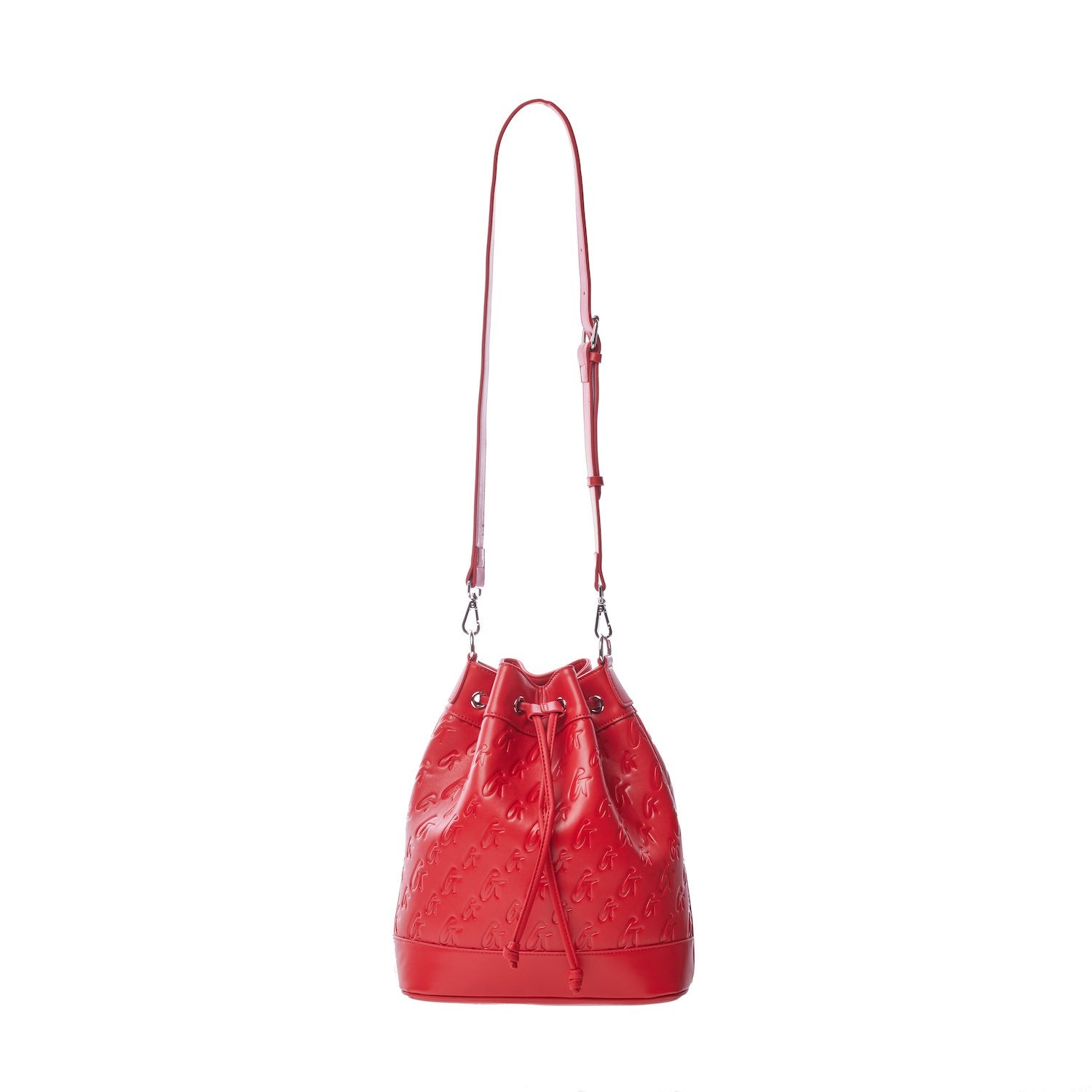 Large Monogram Bucket Bag in Red - Stylish & Spacious Handbag for Women, Perfect for Travel, Shopping & Everyday Use