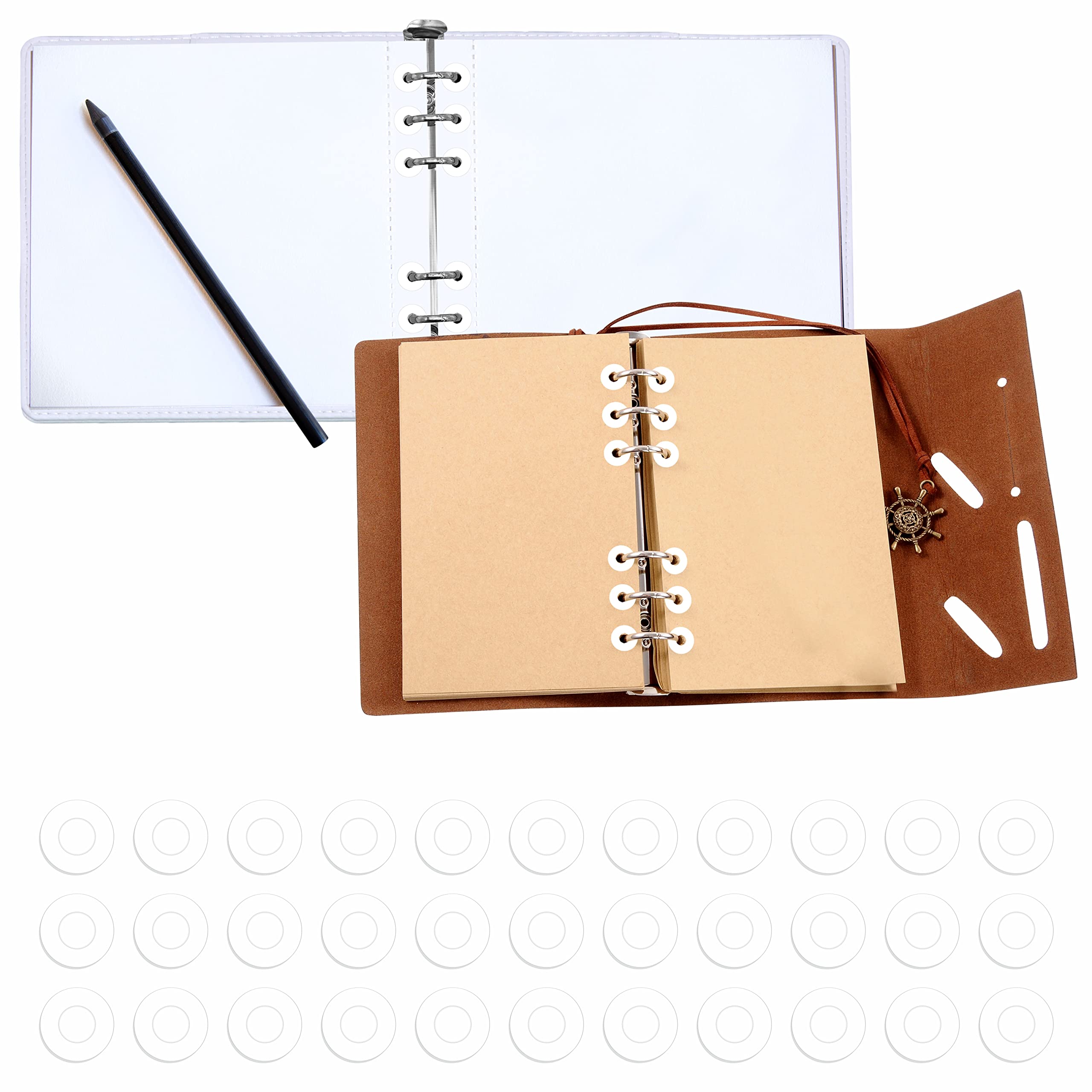 3000 Pack White Hole Punch Reinforcement Stickers - Durable Plastic Donut Labels for Loose Leaf Paper Protection (0.5