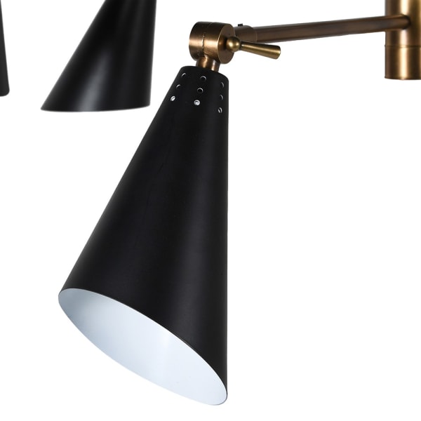 Arnold 6Lt Black Shaded Multi-Directional Chandelier - Modern Ceiling Light Fixture for Dining Room, Living Room & Bedroom