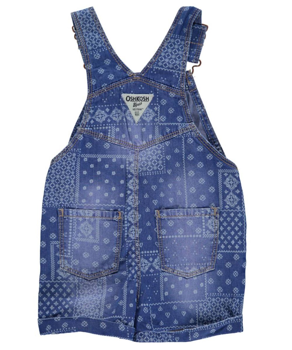 Carters Baby Girls Patchwork Handkerchief Denim Shortalls Romper - 24 Months | Adorable Outfit for Playdates, Photos & Everyday Wear