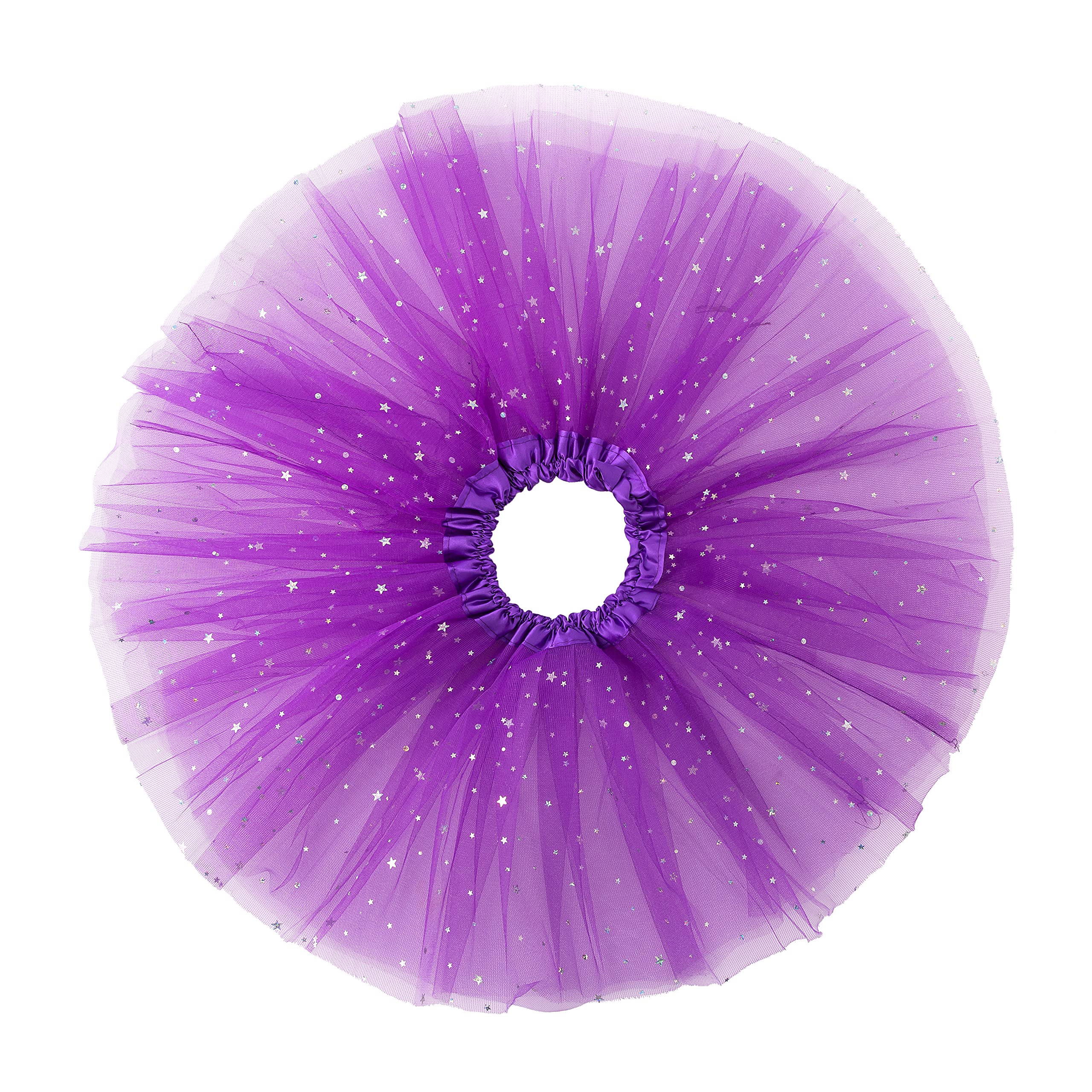 Jastore Girls Layered Stars Sequins Tutu Skirt - Princess Ballet Dance Dress for Toddlers 2-8 Years | Perfect for Birthday Party, Dance Recital & Photo Shoot