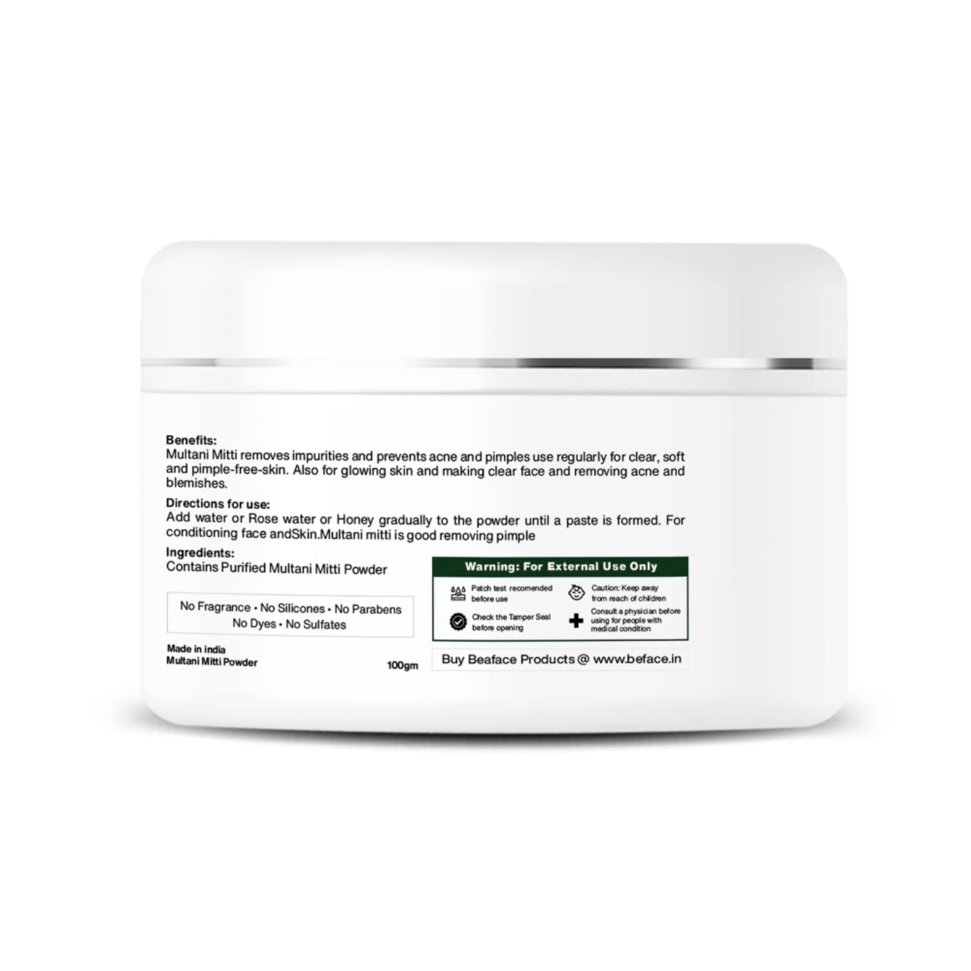 Organic Beaface Hair Cleaner with Reetha Powder & Multani Mitti - 100g Pack of 2 | Natural Shampoo for Hair Growth & Scalp Care | Perfect for Daily Hair Wash & Ayurvedic Hair Treatment
