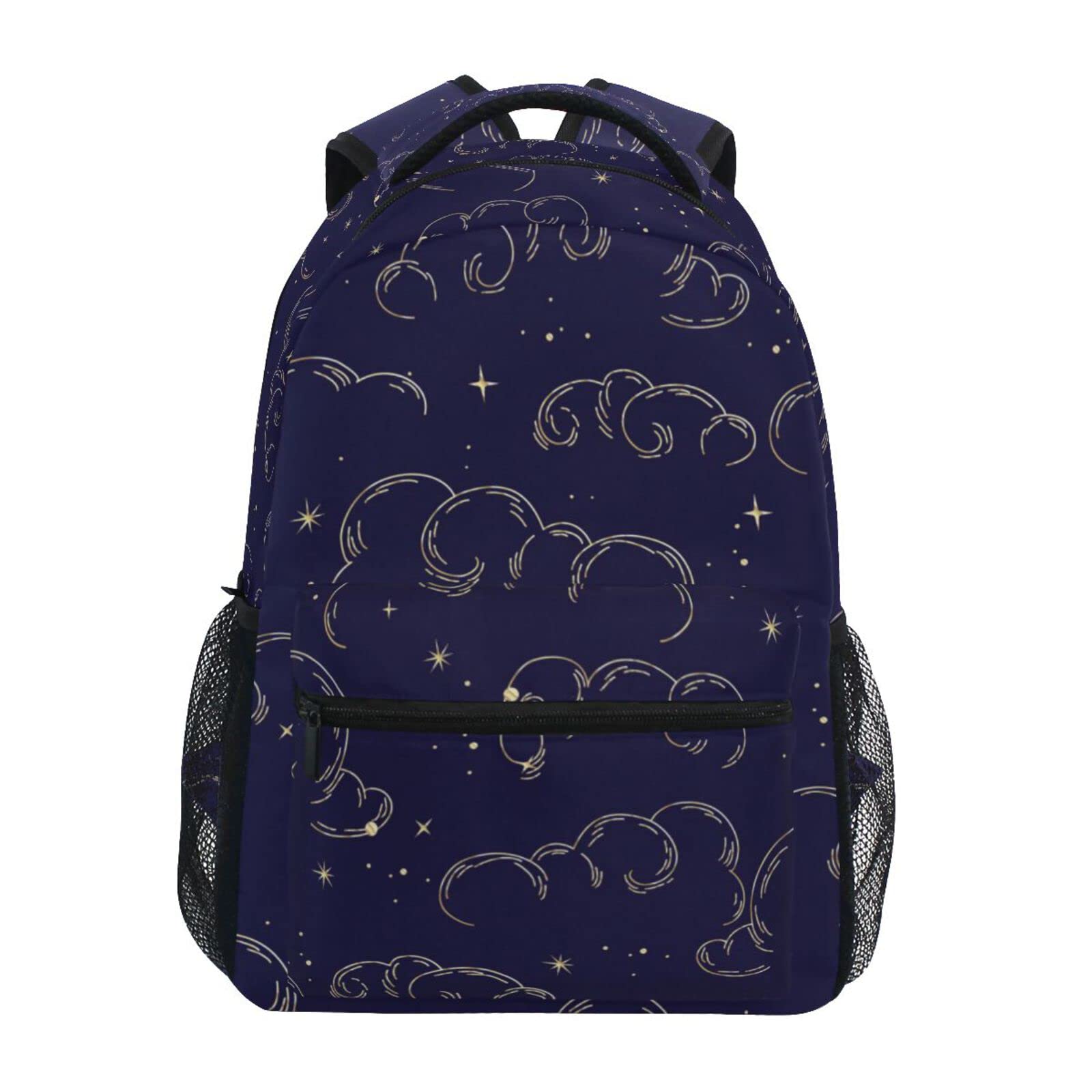 JIPONI Magic Elements Constellations & Stars Clouds Backpack - Cute School Bag for Girls & Boys, Durable Student Bookbag with Laptop Compartment, Perfect for Travel, College & Daily Use
