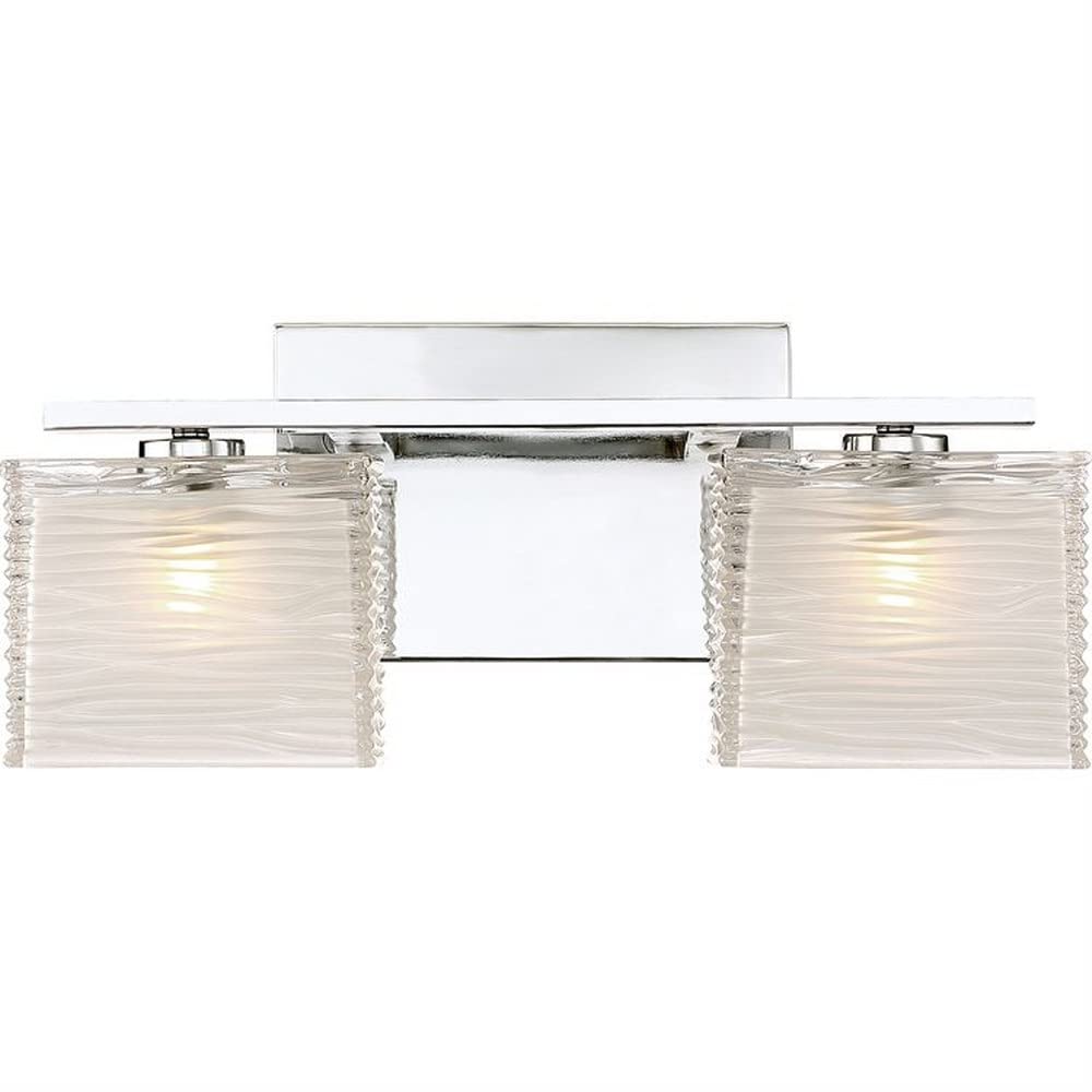2-Light Transitional Bathroom Vanity Light Fixture in Brushed Nickel Finish - Modern Bathroom Lighting for Vanity, Mirror, or Powder Room - Model 71-BEL-4352169