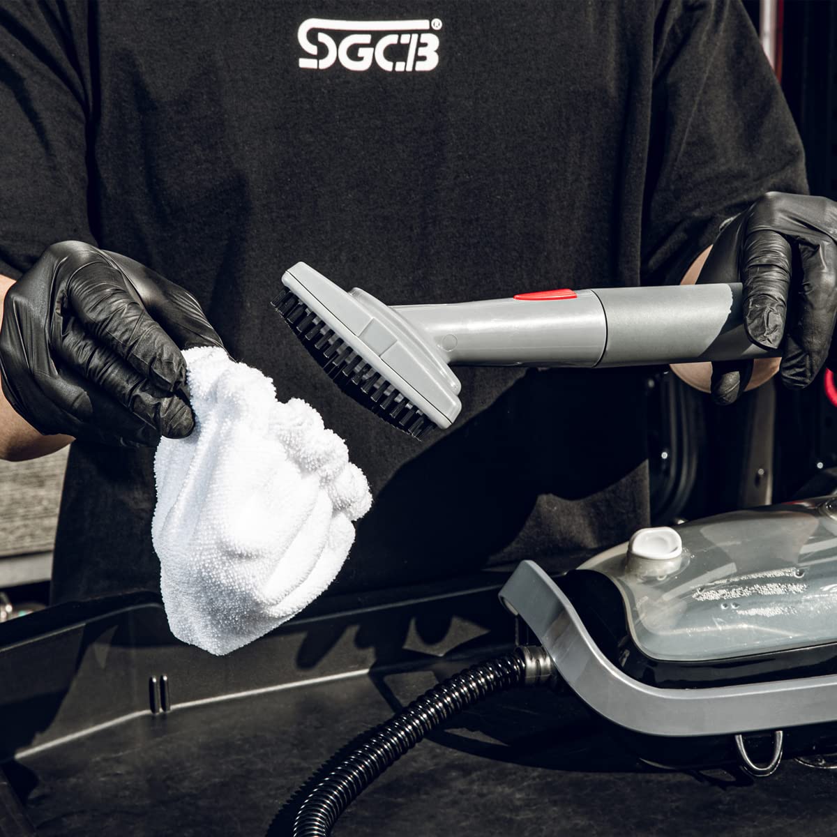 SGCB Pro Portable Steam Cleaner with Waist Belt - 8-Piece Accessory Set for Auto, Home & Multi-Surface Cleaning | All-Natural Steam Machine for Floors, Cars & Household Use | Perfect for Deep Cleaning, Sanitizing & Stain Removal