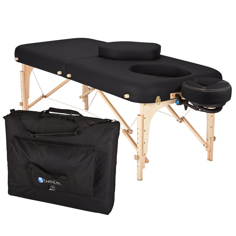 Earthlite Spirit Pregnancy Massage Table Package - Adjustable Black Spa Table for Prenatal & Postnatal Care - Perfect for Home & Professional Massage Therapy