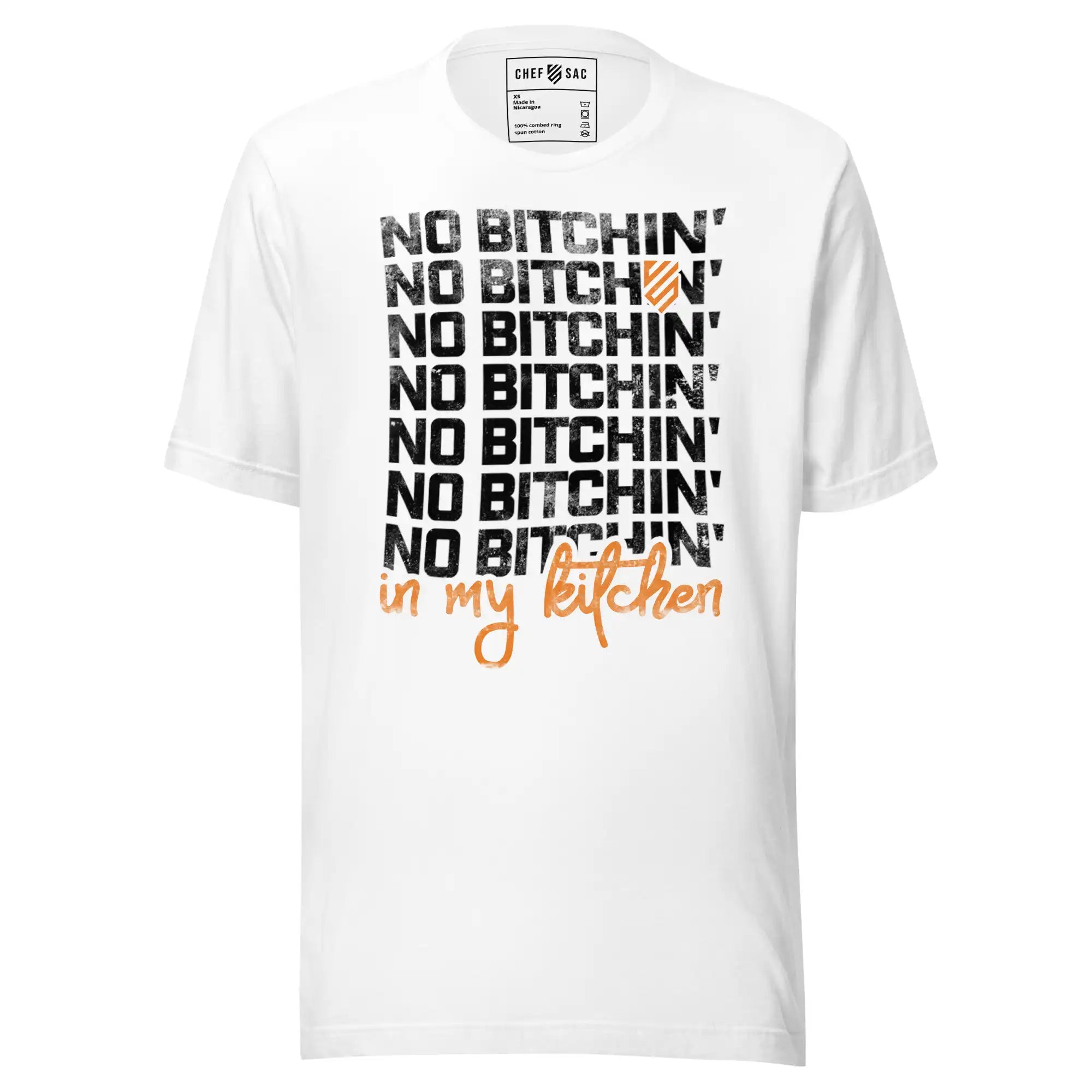No Bitchin' in My Kitchen Funny Cooking T-Shirt - Sarcastic Chef Apparel for Cooking Enthusiasts & Home Cooks - Perfect for Kitchens, BBQ Parties & Culinary Gifts