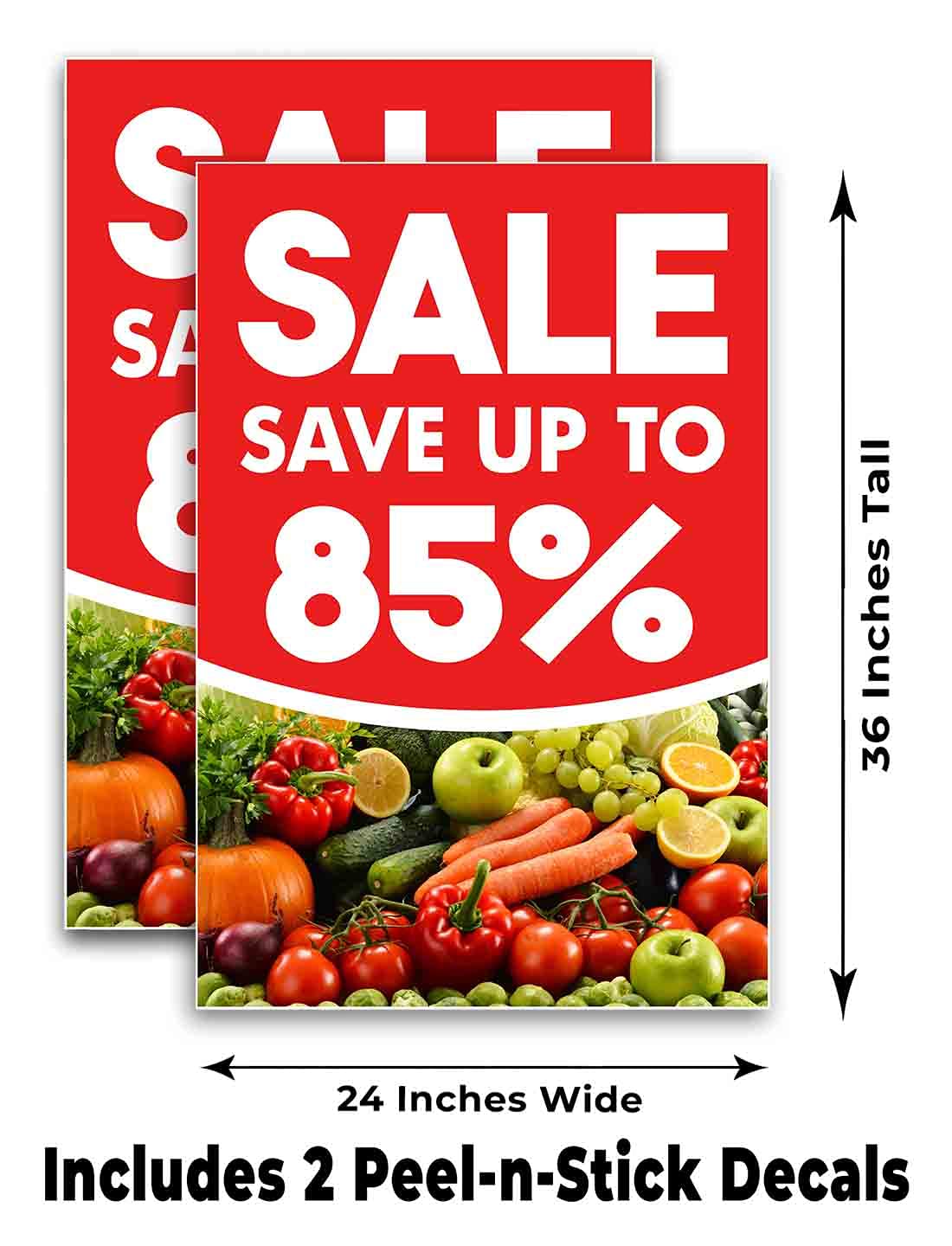 24x36 Vinyl Decals Pack of 2 - Grocery Store Decor
