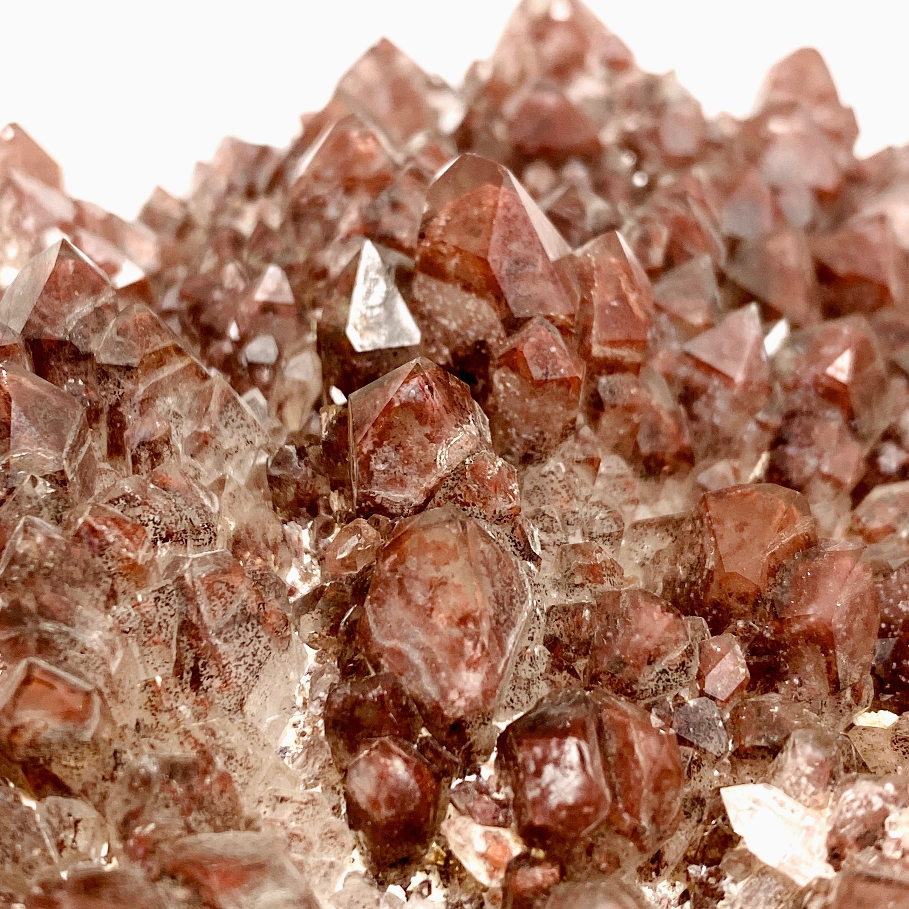 Natural Red Hematite Phantom Quartz Crystal Cluster from Zambia - CR3721 | Healing Stone for Meditation, Energy Work & Home Decor