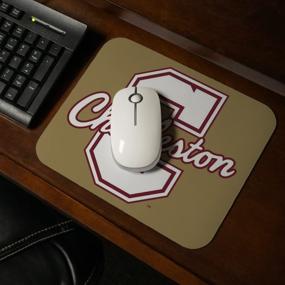 College of Charleston Secondary Low Profile Thin Mouse Pad - Non-Slip Gaming & Office Desk Mat for Computers, Laptops - Perfect for Dorm Rooms, Workstations & Home Offices