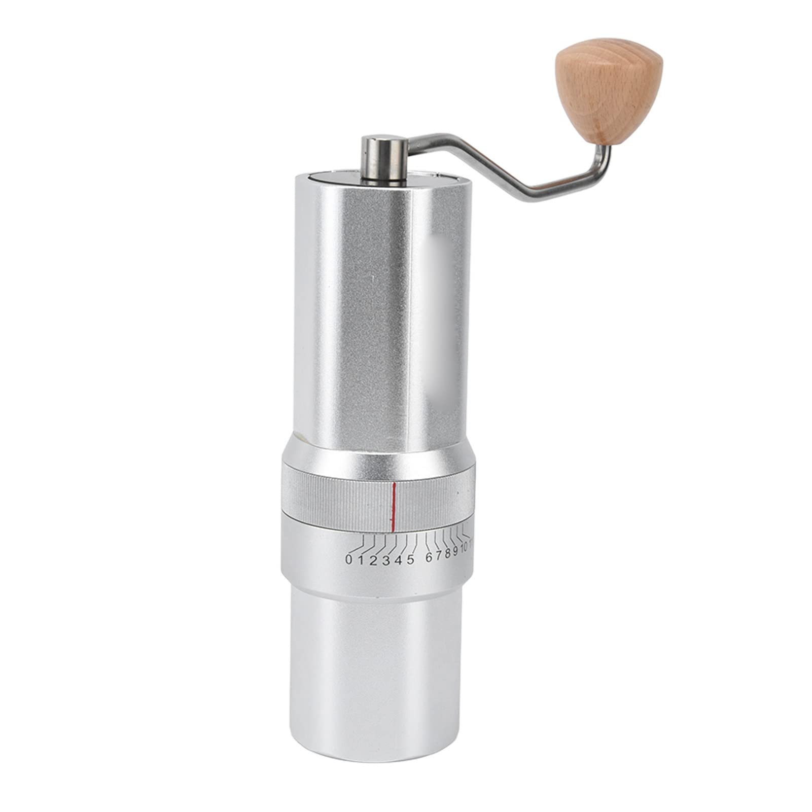 Premium Manual Coffee Grinder - Adjustable Ceramic Burr Hand Coffee Mill with Fineness Indicator & Portable Design - Perfect for Camping, Travel, Home & Office Use (Silver, 2-Piece Set)