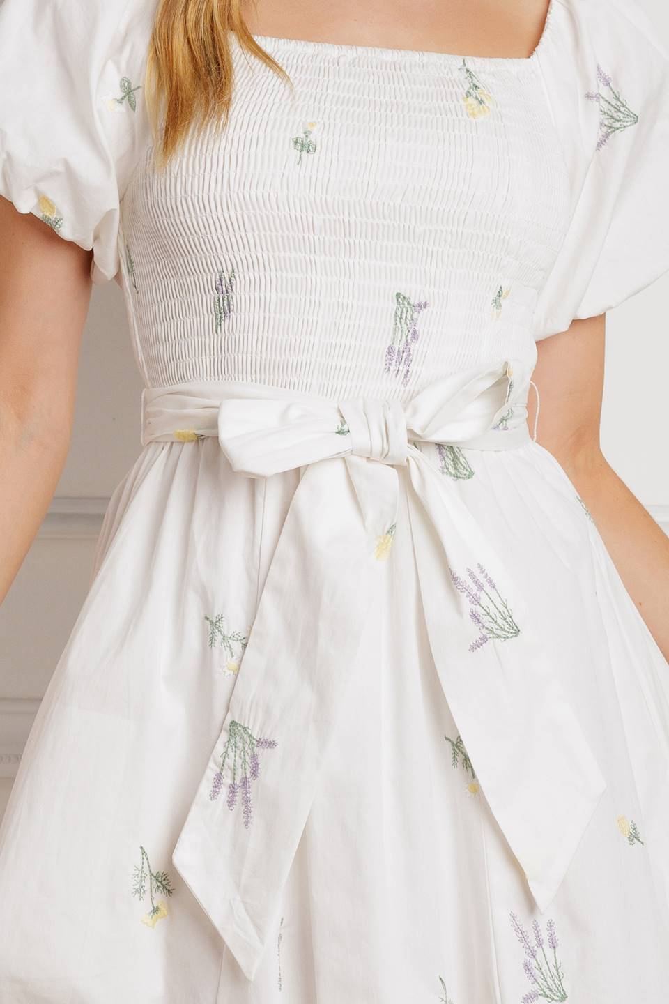 Elegant Petite Flowers Embroidered Midi Dress for Women | Floral Summer Dress for Casual Wear & Special Occasions
