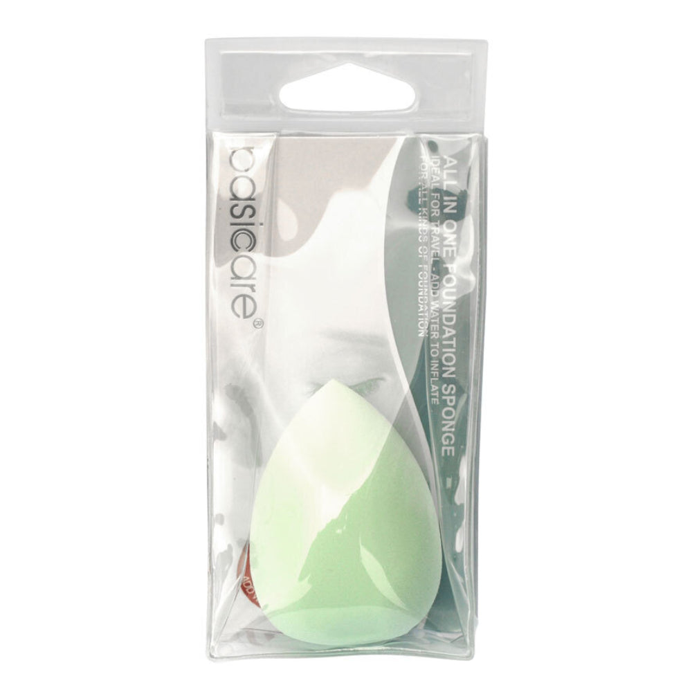 Basic Care All-in-One Foundation Blender Sponge - Green Makeup Beauty Sponge for Flawless Liquid & Powder Application - Perfect for Daily Makeup, Contouring & Blending