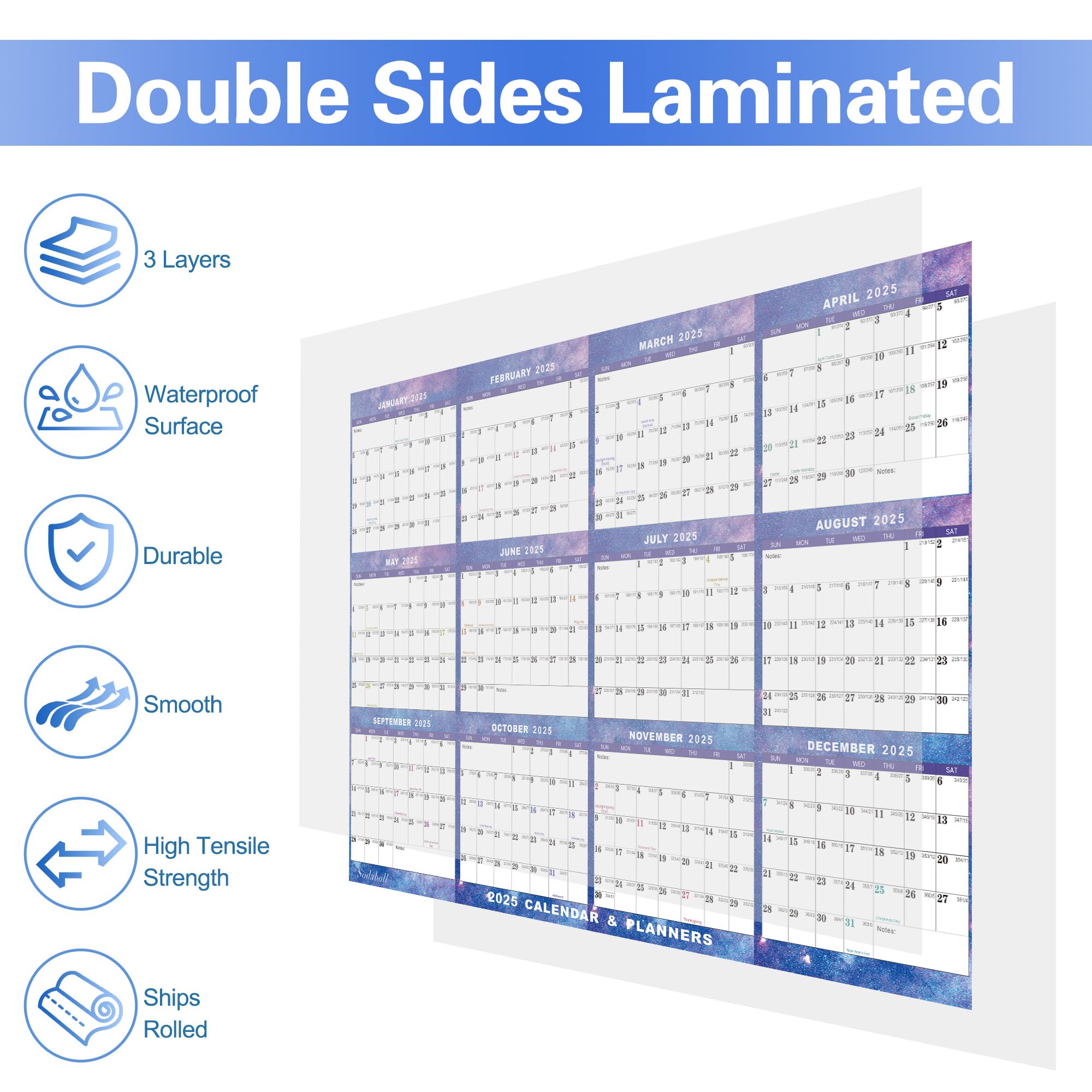 2025 Dry Erase Wall Calendar 24