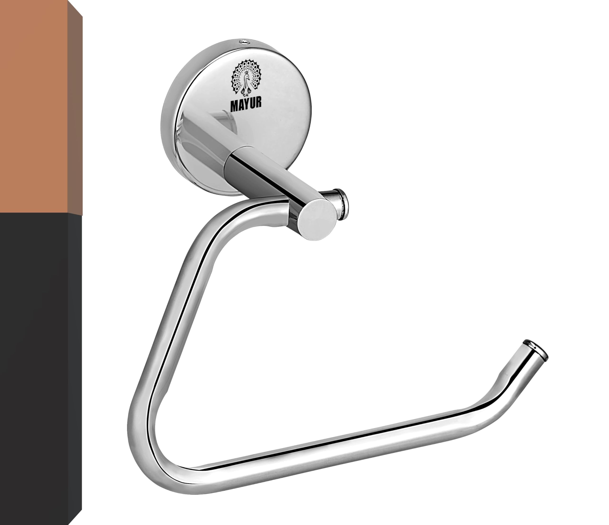 MAYUR ÖCICH Stainless Steel Wall Mounted Towel Ring - Half Rectangular Bathroom Towel Holder for Hand Towels, Wash Basin & Kitchen Accessories (LOTUS-1130) - Perfect for Bathrooms, Kitchens & Powder Rooms