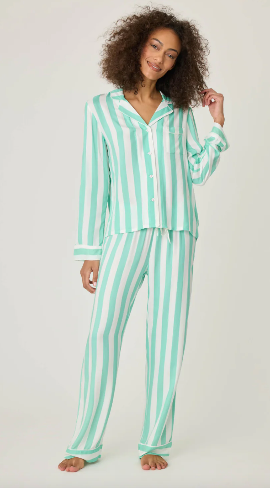 Pj Salvage Farmer's Market Striped Cotton Pajama Set for Women - Soft & Comfortable Sleepwear for Nighttime Relaxation & Lounging
