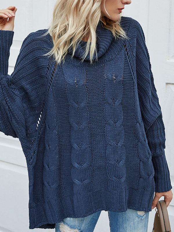 Stylish Batwing Sleeve Turtleneck Sweater for Women - Cozy Winter Fashion & Layering Essential for Office, Dates & Casual Outings