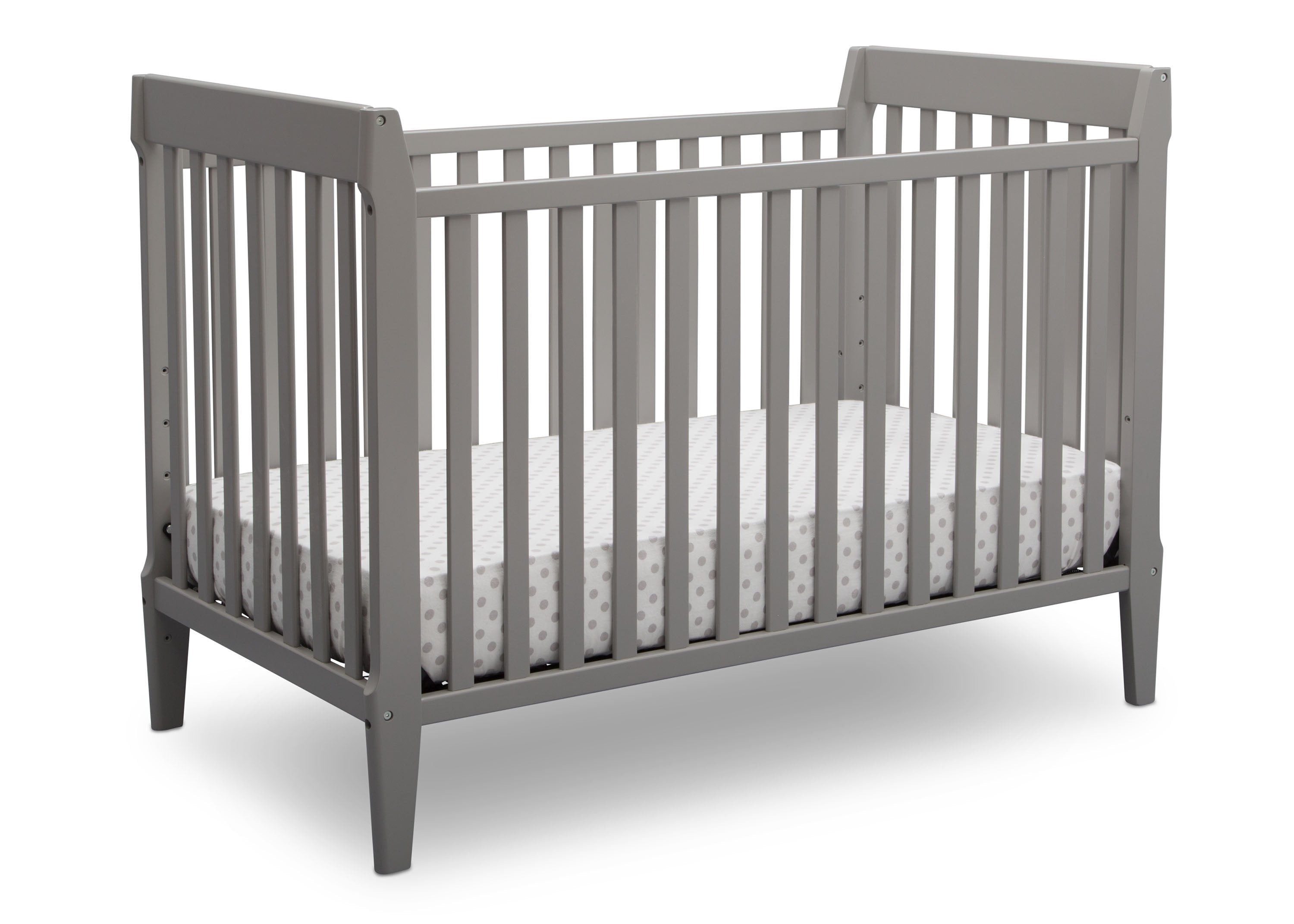 Mid Century Modern 5-in-1 Convertible Baby Crib - Classic Wooden Nursery Furniture for Newborn to Toddler Bed | Perfect for Small Spaces & Modern Nursery Decor