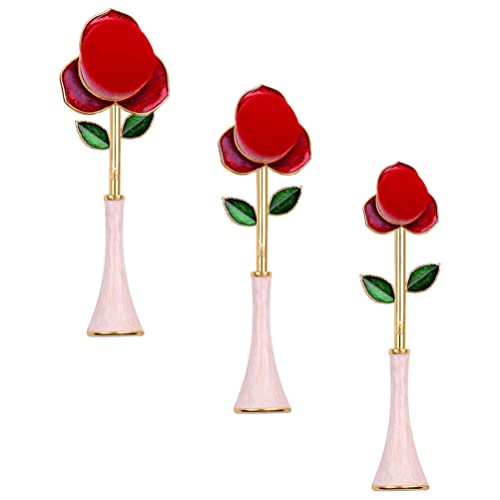 HEALLILY 3-Piece Rose Makeup Brush Set for Women - Soft Blending Face Brushes with Unique Rose Design - Perfect for Foundation, Blush, and Contouring | Ideal Gift for Makeup Lovers & Beginners