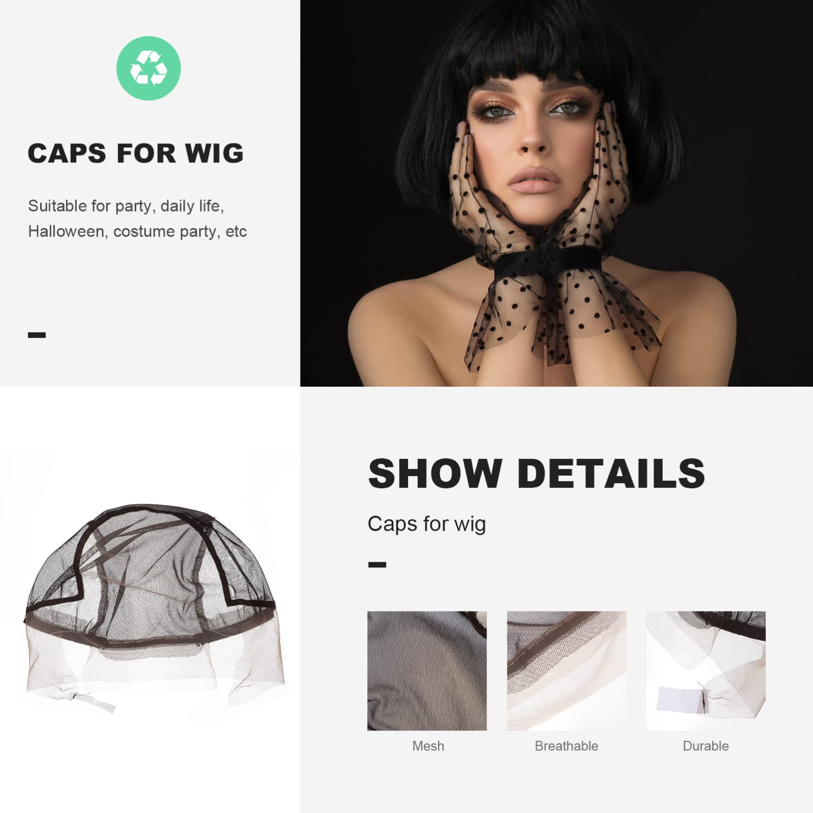 FOMIYES U-Shape Wig Net Cap for Lace Front Wigs - Breathable Mesh Polyester Wig Making Headband for Real Hair Wigs | Perfect for Cosplay, Costume Parties & Daily Hair Styling
