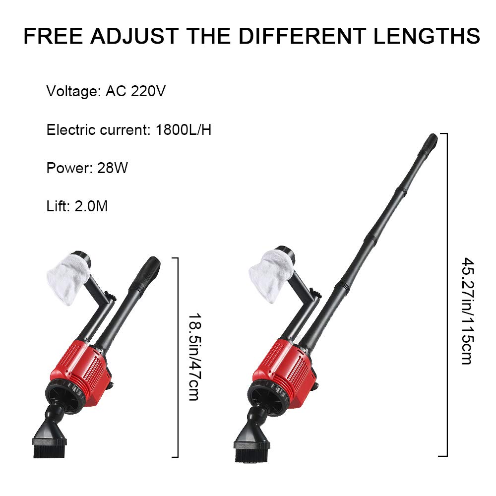 6-in-1 Electric Aquarium Gravel Cleaner - 28W Automatic Fish Tank Vacuum for Easy Cleaning & Water Changes