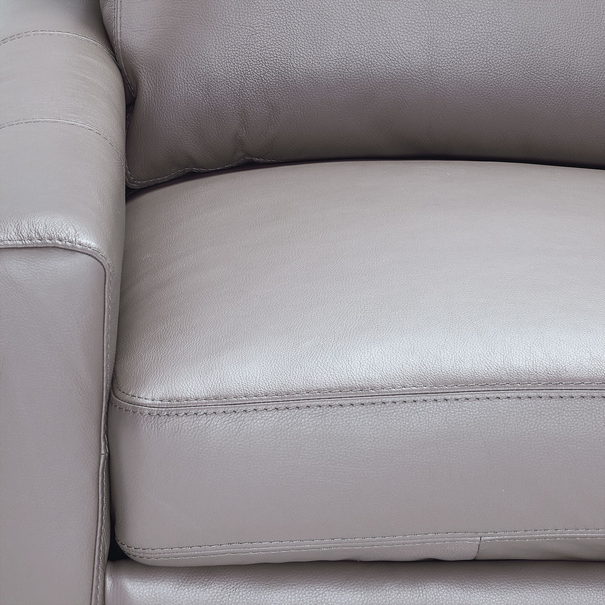 Premium Chito Leather Chair in Cloud Grey - Modern & Comfortable Living Room Seating for Home & Office