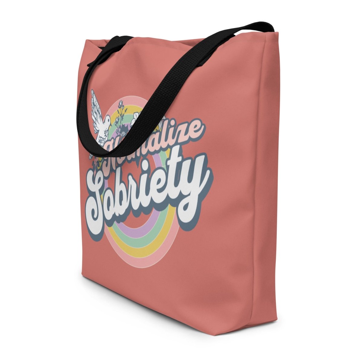 Normalize Sobriety Large Tote Bag - Stylish Reusable Grocery Shopping Bag for Women, Perfect for Work, Beach & Everyday Use