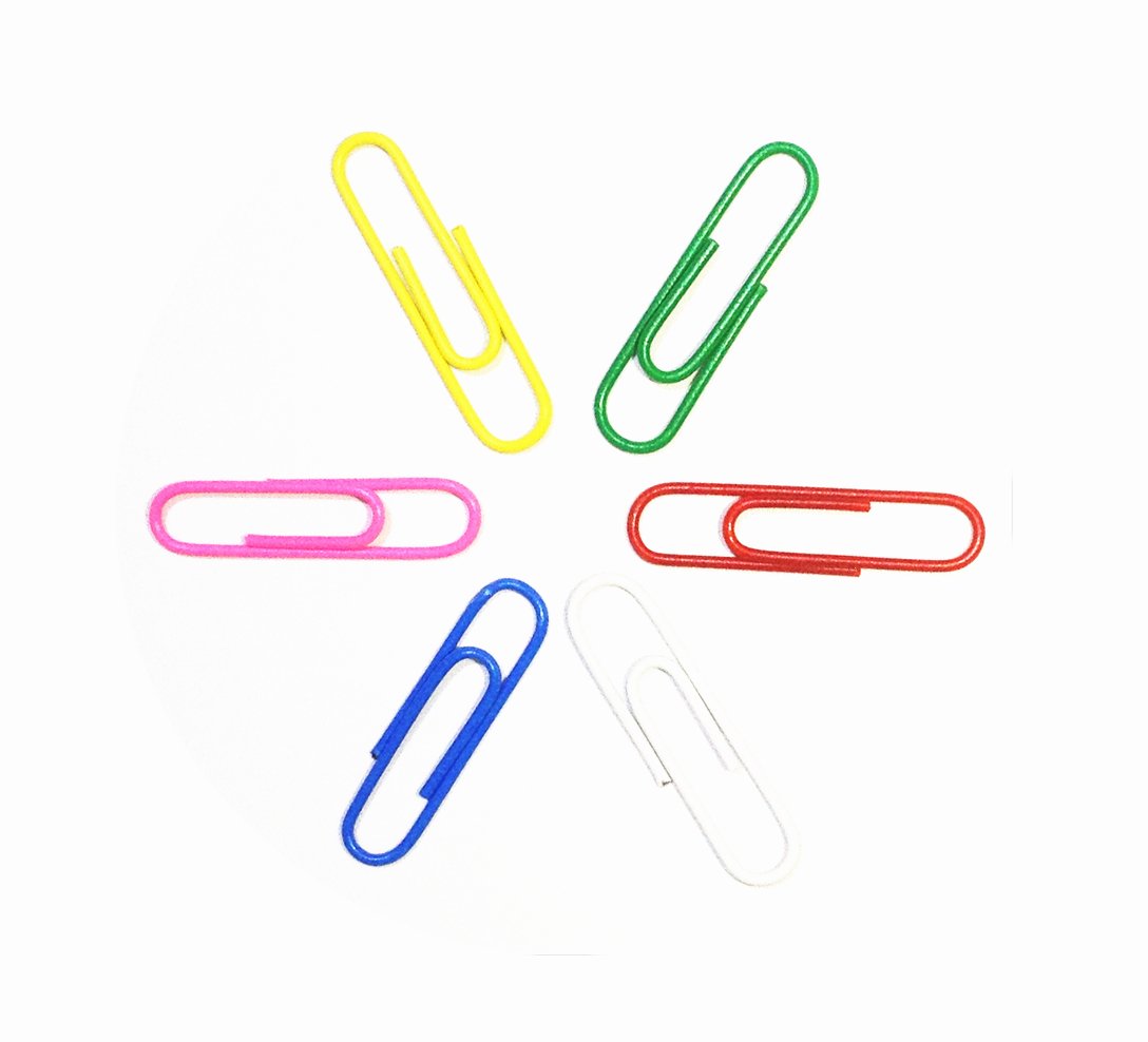 200 Pieces Stainless Steel Paper Clips - 1.26 Inch (32mm) Medium Size Bulk Pack - Assorted Colors for Office, School, Home & Craft Organization