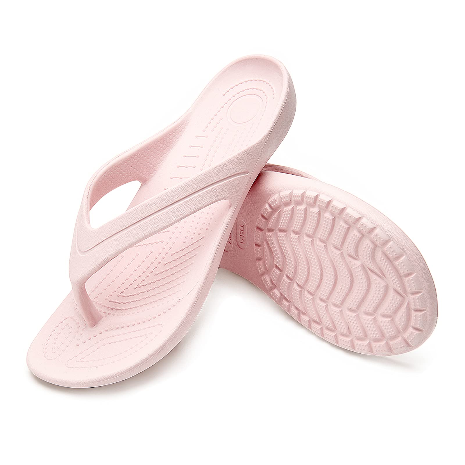 Temi Women's Flip Flops - Soft Lightweight Sandals for Women, Anti-Slip Casual Slippers for Shower, Beach, Pool & Bathroom - Comfortable Flat Slides Shoes for Summer Outdoor Activities
