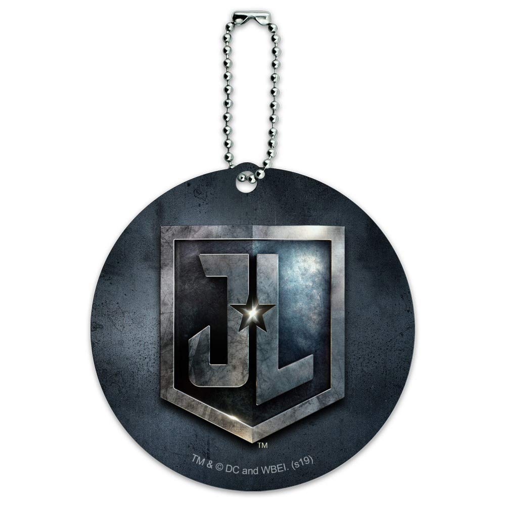 Justice League Movie Logo Round Luggage ID Tag - Durable Suitcase Carry-On Baggage Label for Travel, Business Trips & Vacation Identification
