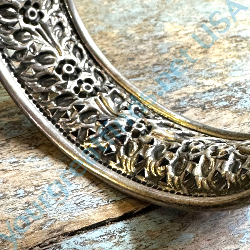 Sterling Silver Wide Floral Cuff Bracelet for Women - Elegant Handmade Boho Jewelry - Perfect for Weddings, Parties & Everyday Wear