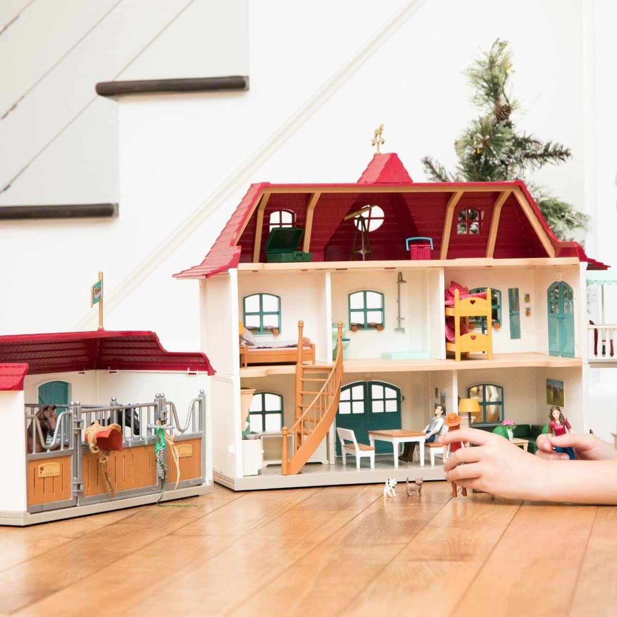 Schleich Horse Club 70-Piece Playset - Realistic Horse Toys for Kids Ages 5-12, Lakeside Country House & Stable - Perfect for Imaginative Play, Farm Adventures & Collectible Display