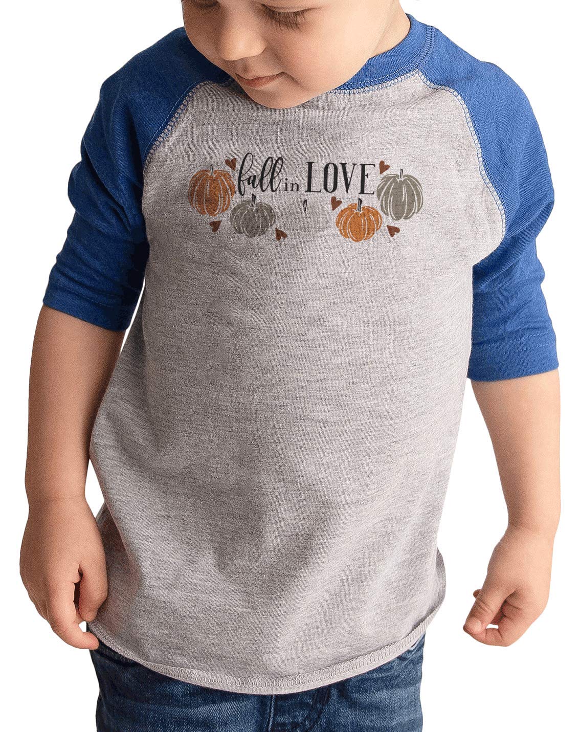 7 ate 9 Apparel Kids Pumpkin Love Graphic T-Shirt | Fall Autumn Halloween Cute Outfit | Boys Girls Toddler Casual Wear