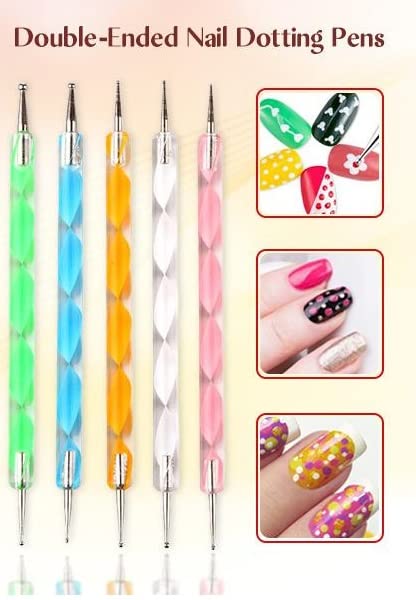 RoyalKart Professional Nail Art Stamping Kit with Stamper & Dotting Tools - DIY Manicure Set for Salon-Quality Nail Designs (CF05) - Perfect for Home Nail Art, Salon Professionals & Gift Giving