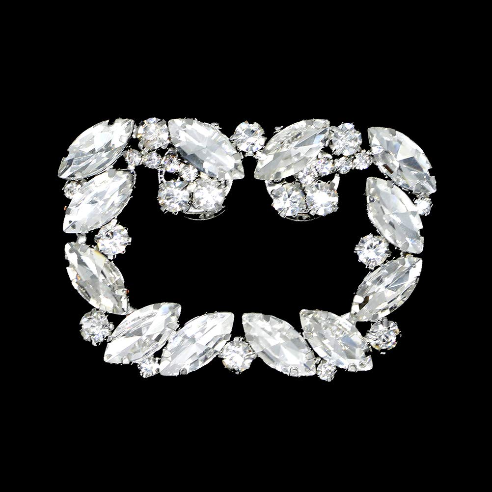 TENDYCOCO Fashion Crystal Shoe Buckle Rhinestone Shoe Clips - DIY Shoe Decor Accessories for Wedding Bride Women (Silver) | Perfect for Bridal Shoes, Prom, Evening Gowns & Special Occasions
