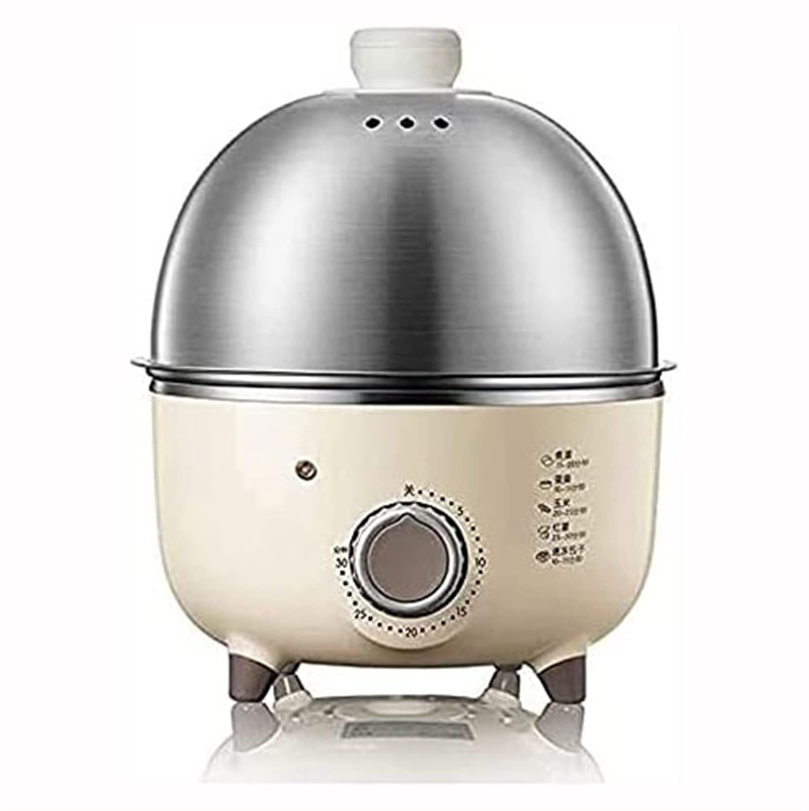 Electric Egg Cooker - 7 Egg Capacity, Stainless Steel Egg Steamer & Boiler with 30-Min Timer & Auto Shut Off (360W) - Perfect for Hard Boiled, Poached & Soft Eggs - Ideal for Breakfast, Meal Prep & Keto Diet